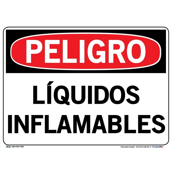 Vinyl Label Sign, 10-1/2" Height, 14-1/2" Width, Vinyl Label, Rectangle, Spanish